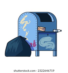 mailbox, vector drawing, props, street item
