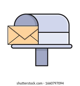 mailbox vector flat color icon 