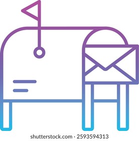 Mailbox vector icon. Can be used for printing, mobile and web applications.