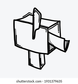 Mailbox vector icon. Drawing sketch illustration hand drawn line.