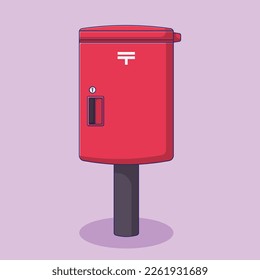 Mailbox Vector Icon Illustration with Outline for Design Element, Clip Art, Web, Landing page, Sticker, Banner. Flat Cartoon Style