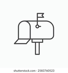 Mailbox vector icon isolated in black line