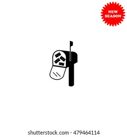 Mailbox  vector icon isolated on white background.