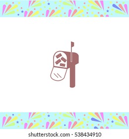 Mailbox  vector icon on white background. Isolated illustration. Business picture.