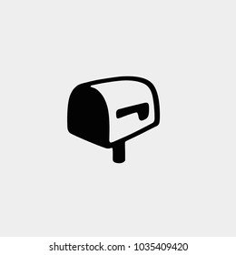 Mailbox vector icon. Mailbox symbol. Mailbox illustration with out mail
