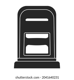 Postfach, Vektorsymbol.Schwarz, Vektorsymbol einzeln auf weißem Hintergrund, Briefkasten.