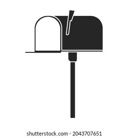 Mailbox vector icon.Black vector icon isolated on white background mailbox.
