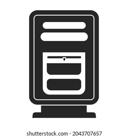 Postfach, Vektorsymbol.Schwarz, Vektorsymbol einzeln auf weißem Hintergrund, Briefkasten.
