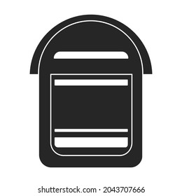 Icono vectorial de buzón.Icono vector negro aislado en buzón de fondo blanco.