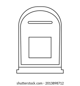 Icono vectorial de buzón.Icono vector de contorno aislado en el buzón de fondo blanco.