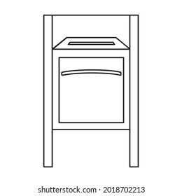 Mailbox vector icon.Outline vector icon isolated on white background mailbox.