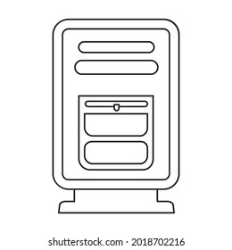 Mailbox vector icon.Outline vector icon isolated on white background mailbox.