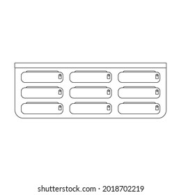 Icono vectorial de buzón.Icono vector de contorno aislado en el buzón de fondo blanco.