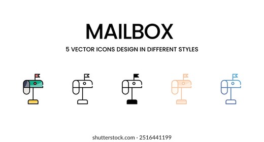 Mailbox vector icons set ready to use vector illustration