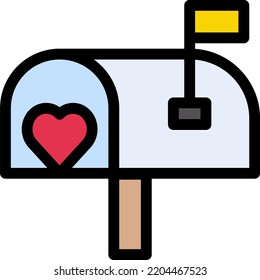 ilustración de vector de buzón en un fondo transparente.Símbolos de calidad superior.Iconos vectores de trazo para el diseño de concepto y gráfico.