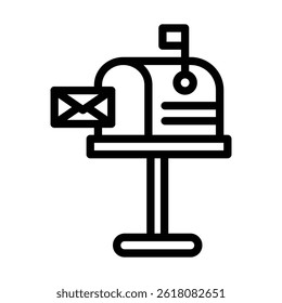 Mailbox Vector Line icon design