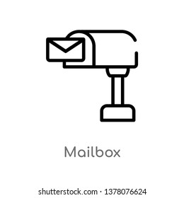 mailbox vector line icon. Simple element illustration. mailbox outline icon from real estate concept. Can be used for web and mobile