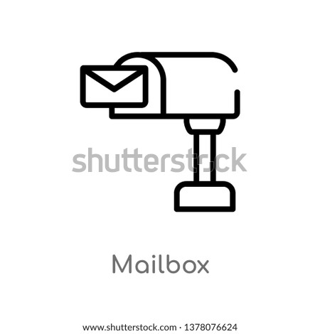 mailbox vector line icon. Simple element illustration. mailbox outline icon from real estate concept. Can be used for web and mobile