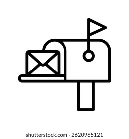 Mailbox Vector outline icon. Eps10 file 