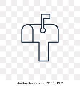 Mailbox vector outline icon isolated on transparent background, high quality linear Mailbox transparency concept can be used web and mobile