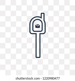 Mailbox vector outline icon isolated on transparent background, high quality linear Mailbox transparency concept can be used web and mobile