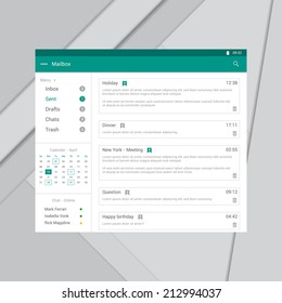 Mailbox - website UI window - Material design