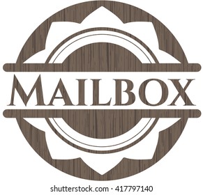 Mailbox wood emblem. Retro