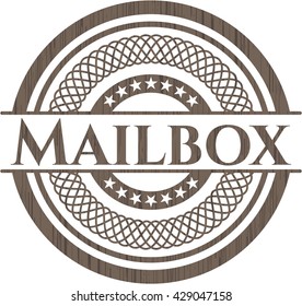 Emblema de madera de buzón. Retro