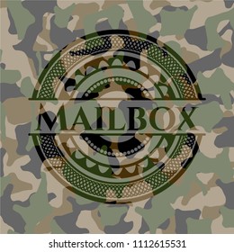  Mailbox written on a camouflage texture