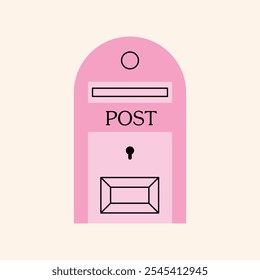 Mailboxes, Postal vintage letterboxes in various colors set. Different postboxes, mail. Postal service and communication concept. Hand drawn modern vector illustration isolated on background 