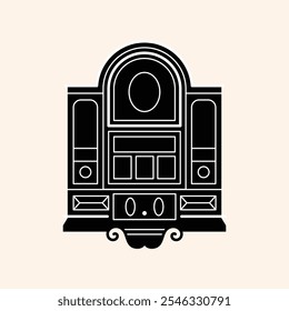 Mailboxes silhouet, Postal vintage letterboxes set. Different postboxes, mail. Postal service and communication concept. Hand drawn modern vector illustration isolated on background 