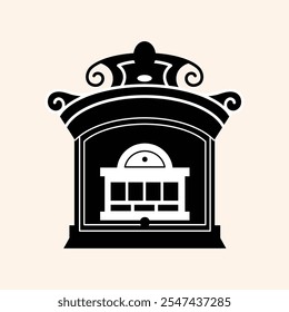 Mailboxes silhouet, Postal vintage letterboxes set. Different postboxes, mail. Postal service and communication concept. Hand drawn modern vector illustration isolated on background 