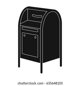 Mailbox.Mail and postman single icon in black style vector symbol stock illustration web.