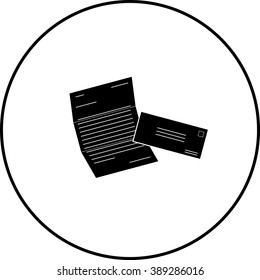 mailed document and envelope symbol