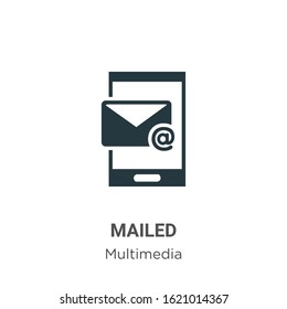 Mailed glyph icon vector on white background. Flat vector mailed icon symbol sign from modern multimedia collection for mobile concept and web apps design.