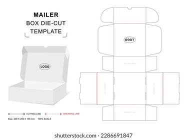 Mailer box die cut template