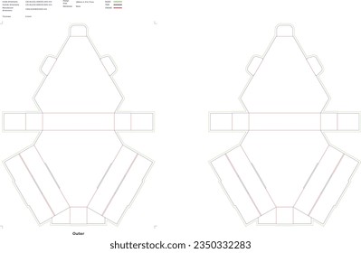 Mailer Box Die cut template, folding, editable layout