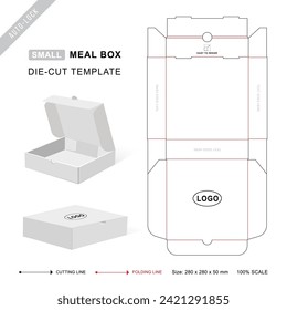 Mailer box die cut template or Meal box keyline for Smaller size