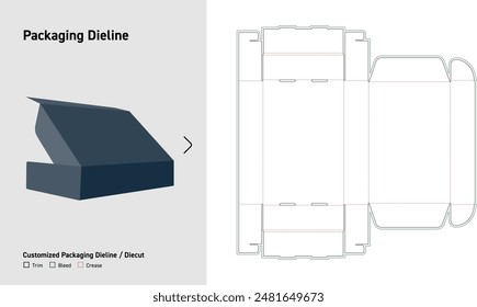 Mailer Box Dieline, Box Dieline, Mailer Packaging Dieline, Box Dieline, Custom Size box