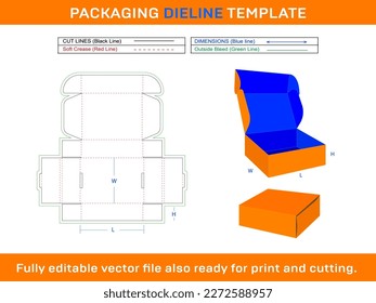 Mailer Box, Gift Box, Storage Box Dieline Template 