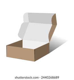 Mailer box Size 8x2x6 inch dieline template, vector design