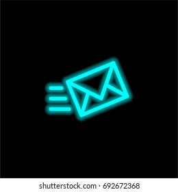 Mailing blue glowing neon ui ux icon. Glowing sign logo vector