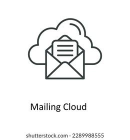 Mailing Cloud Vector    outline Icons. Simple stock illustration stock