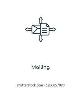 Mailing concept line icon. Linear Mailing concept outline symbol design. This simple element illustration can be used for web and mobile UI/UX.