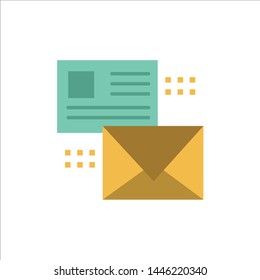 Mailing, Conversation, Emails, List, Mail  Flat Color Icon. Vector icon banner Template