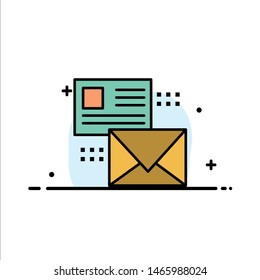 Mailing, Conversation, Emails, List, Mail  Business Flat Line Filled Icon Vector Banner Template. Vector Icon Template background