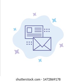Mailing, Conversation, Emails, List, Mail Blue Icon on Abstract Cloud Background
