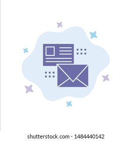 Mailing, Conversation, Emails, List, Mail Blue Icon on Abstract Cloud Background. Vector Icon Template background