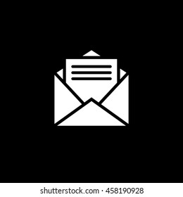 Mailing envelope with a sheet of paper icon vector illustration EPS 10.