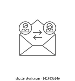 mailing friends outline icon. Elements of friendship line icon. Signs, symbols and vectors can be used for web, logo, mobile app, UI, UX